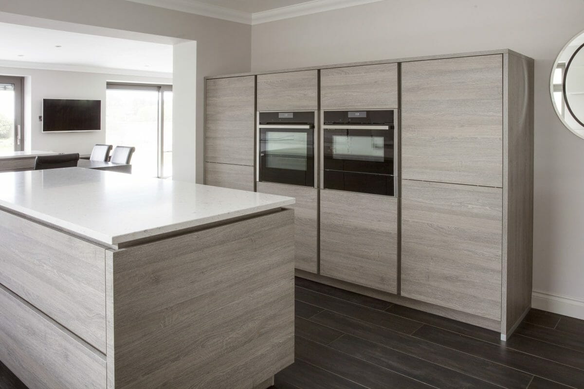 TWIN ISLAND WOOD AND WHITE KITCHEN (CHICHESTER)