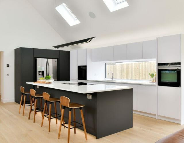Sleek minimalist grey and white kitchen-1