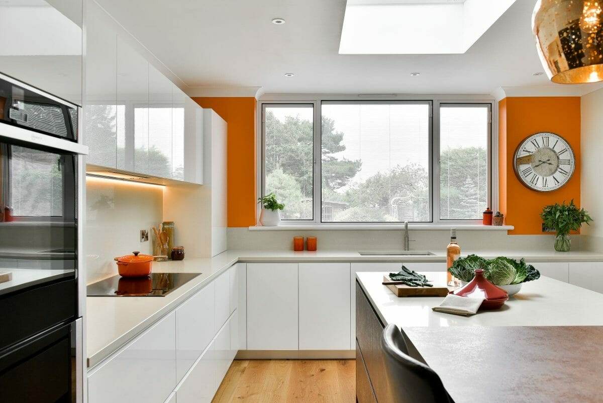 Gloss And Bronze Textured Kitchen