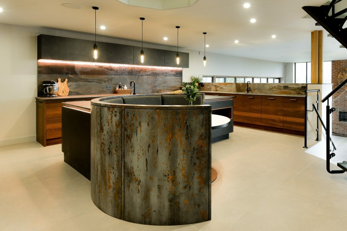 Industrial Slate and Copper Oak Kitchen