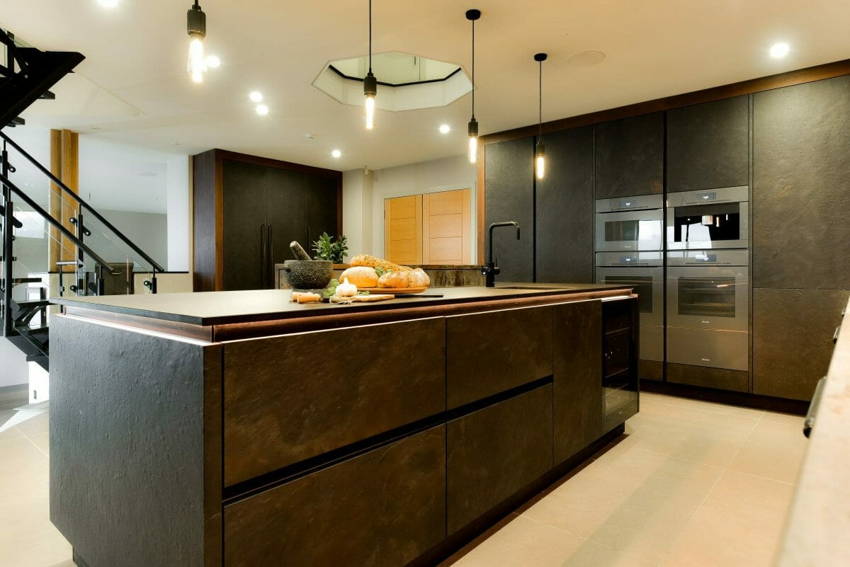 Industrial Slate and Copper Oak Kitchen