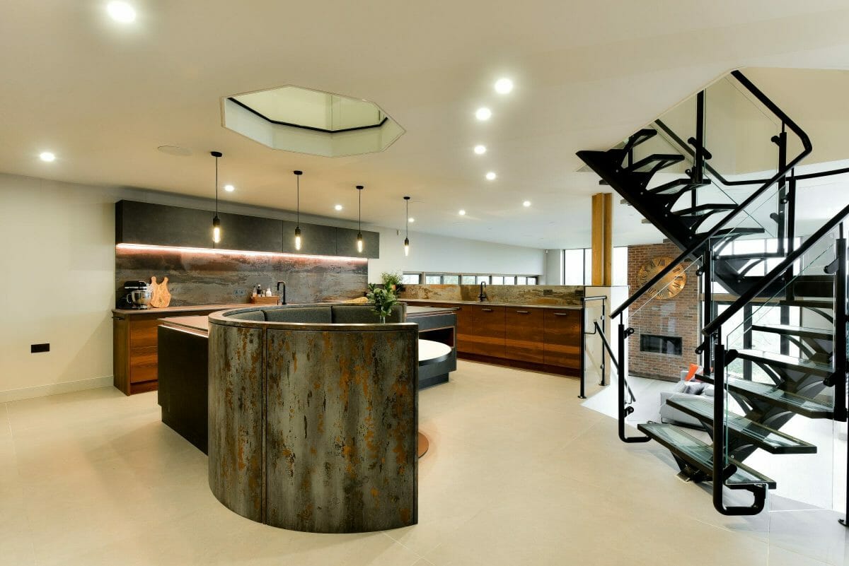 Industrial Slate and Copper Oak Kitchen