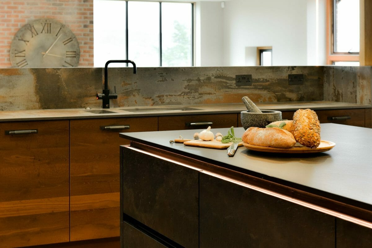 Industrial Slate and Copper Oak Kitchen