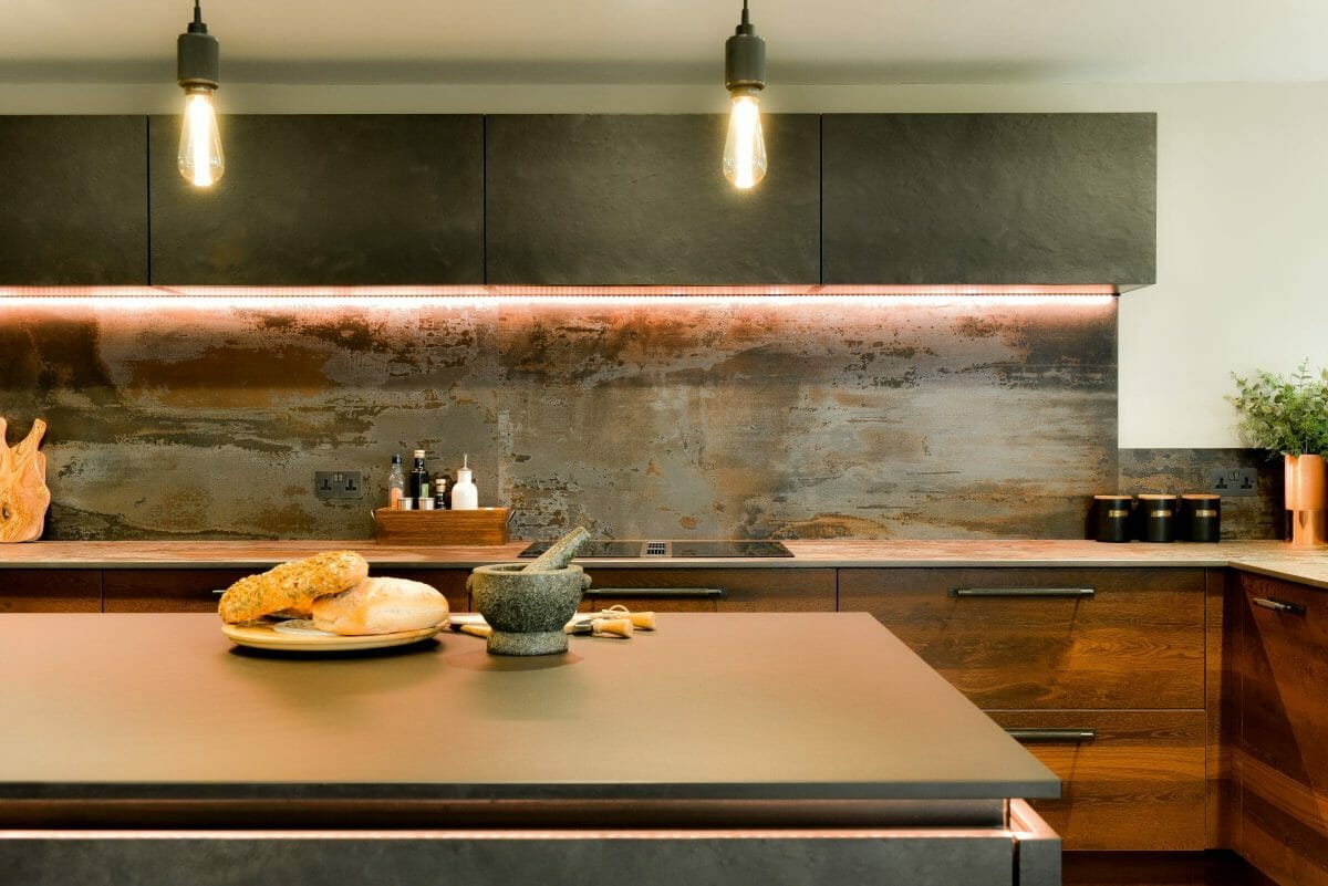 Industrial Slate and Copper Oak Kitchen
