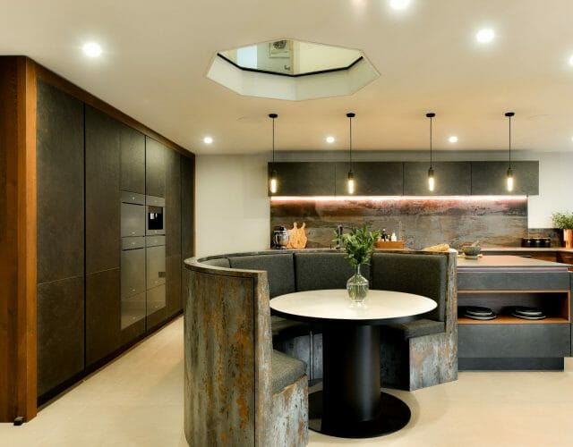 Industrial Slate and Copper Oak Kitchen