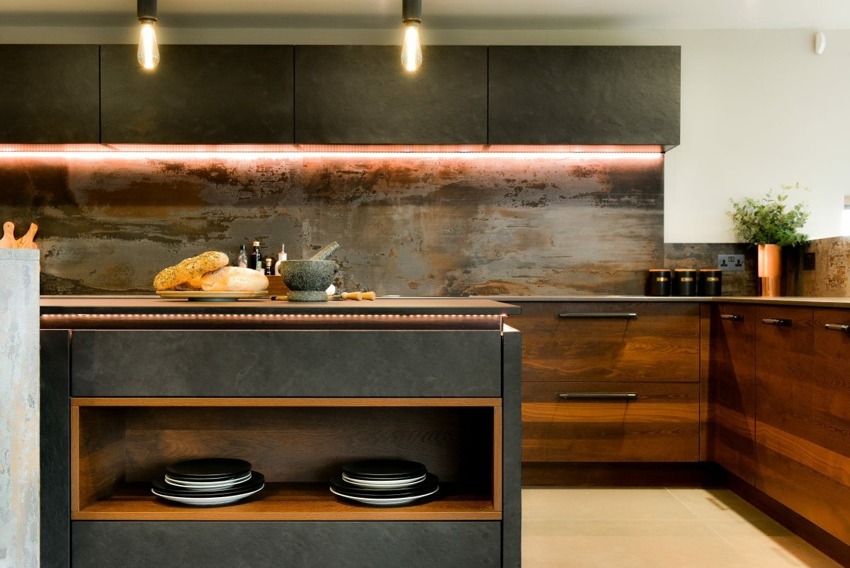 Industrial Slate and Copper Oak Kitchen