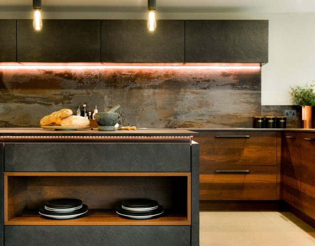 Industrial Slate and Copper Oak Kitchen