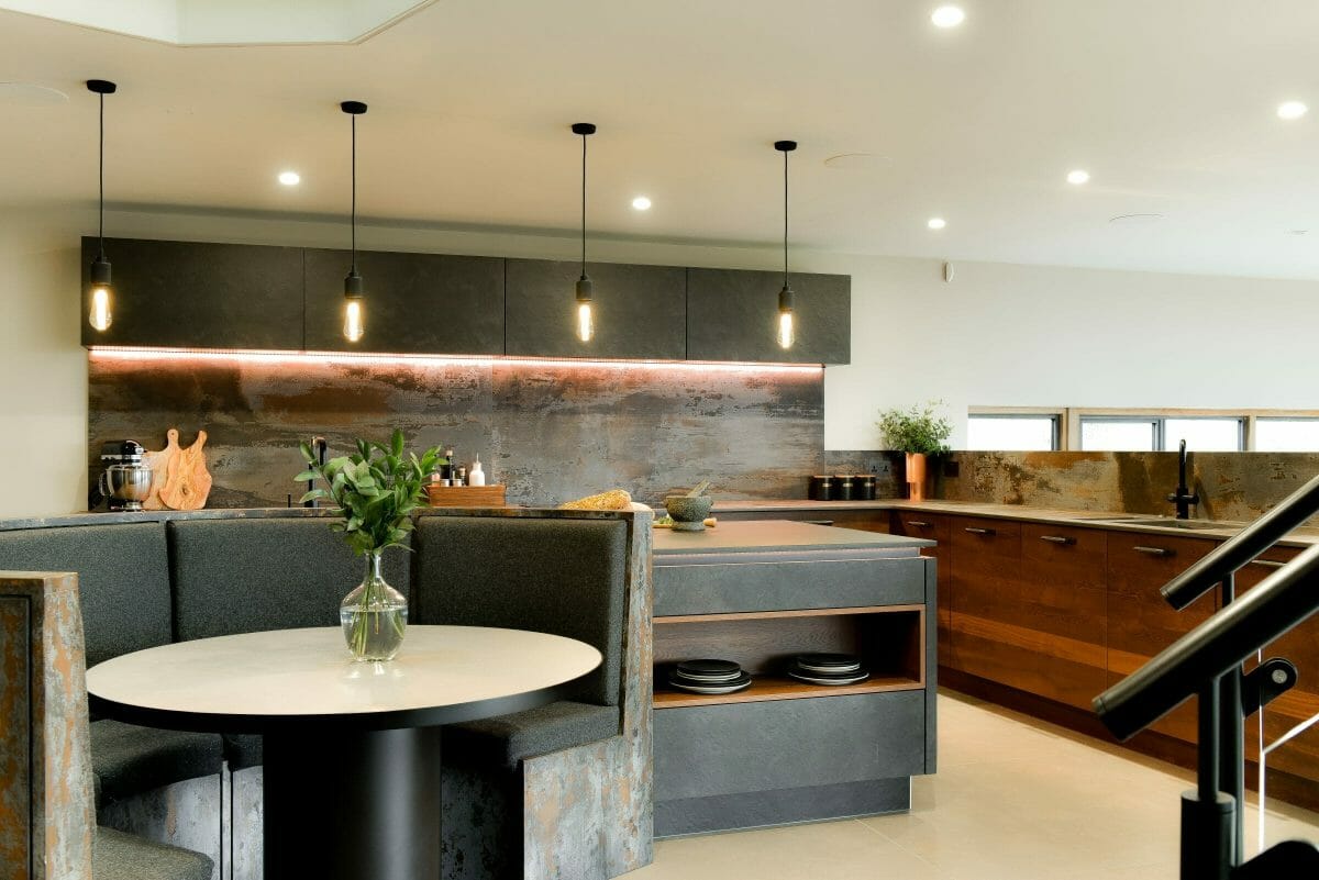 Industrial Slate and Copper Oak Kitchen