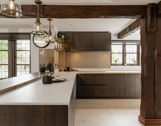Modern Rustic Kitchen In Wood White And Gold