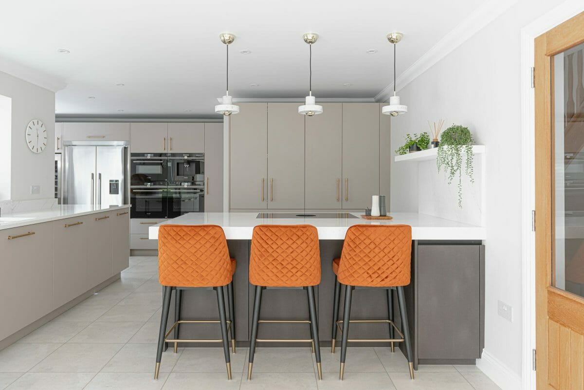 Timeless Flat Door Kitchen With Brass Handles Ashley Jay Luxury