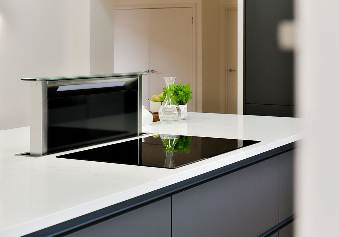 Sleek Minimalist Grey & White Kitchen