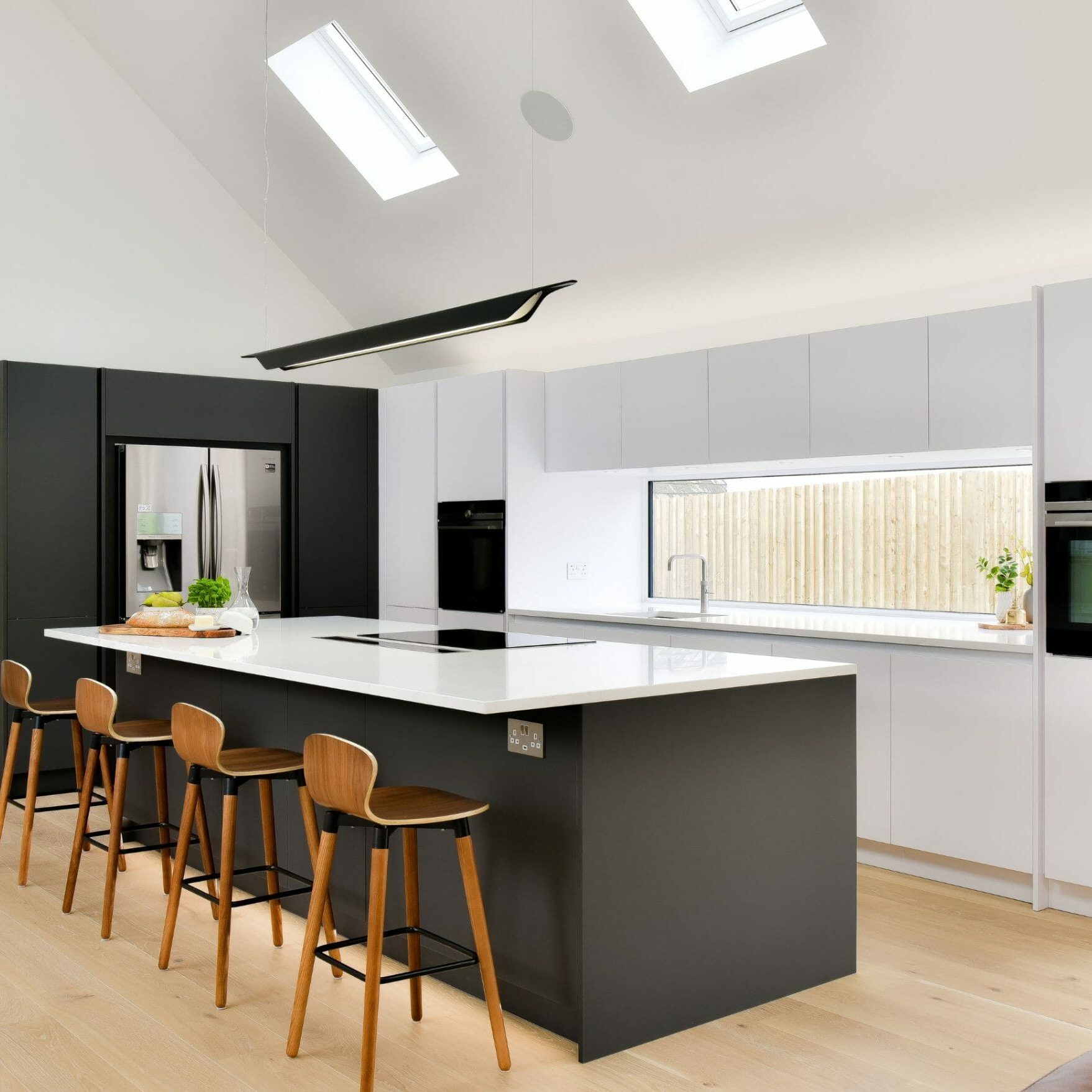 Sleek minimalist grey and white kitchen-1