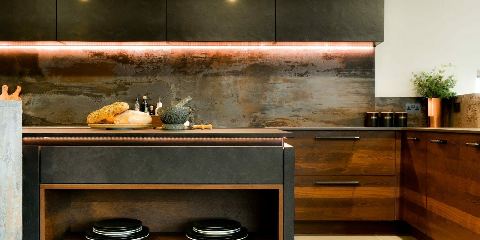 Industrial Slate and Copper Oak Kitchen